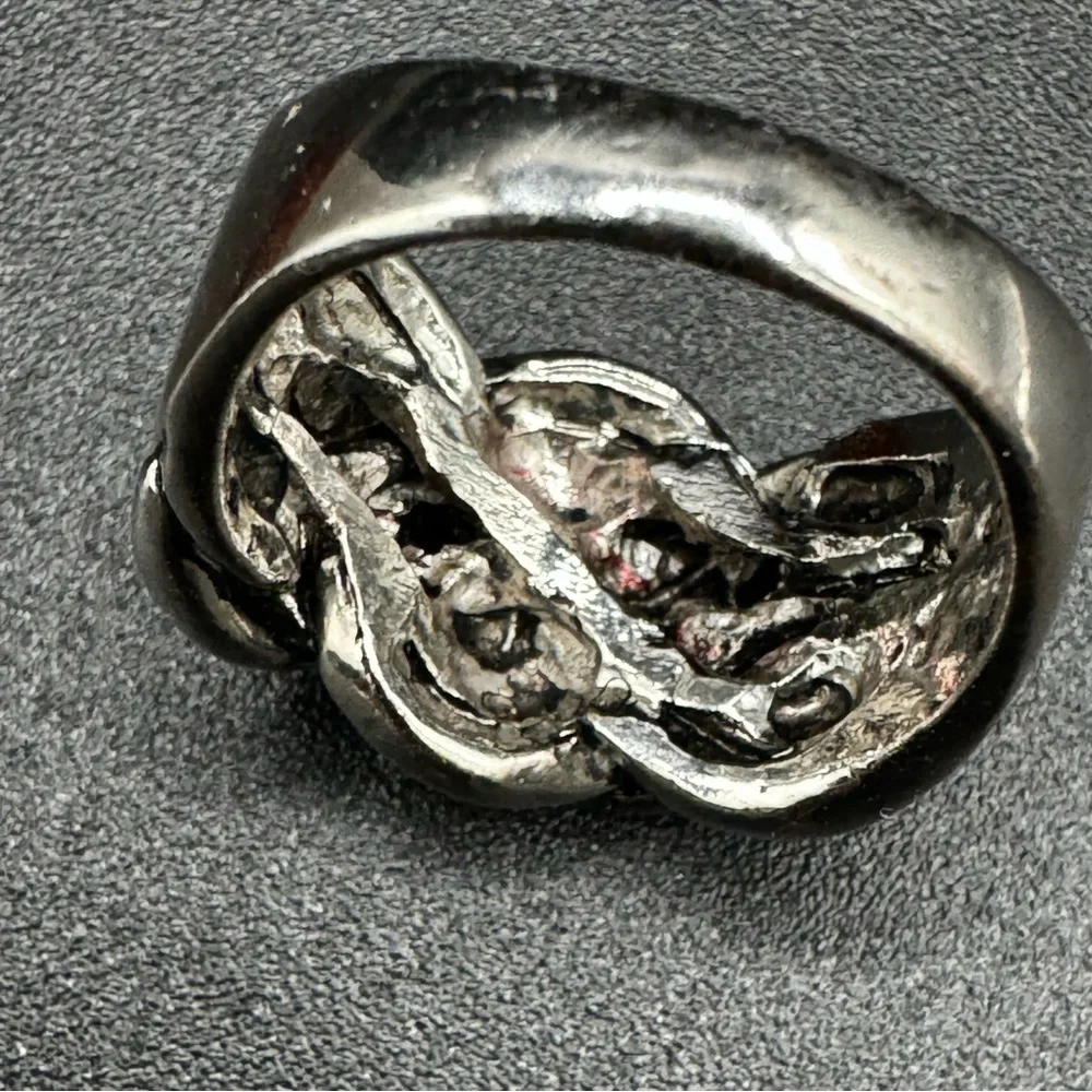 Chunky Silver Tone Braided Knot Thumb? Ring Size 8.5
